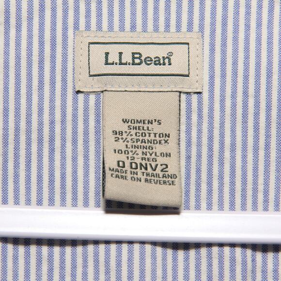 Vintage LL Bean Striped Blazer Jacket Size 12 Cotton Blend - Picture 6 of 11